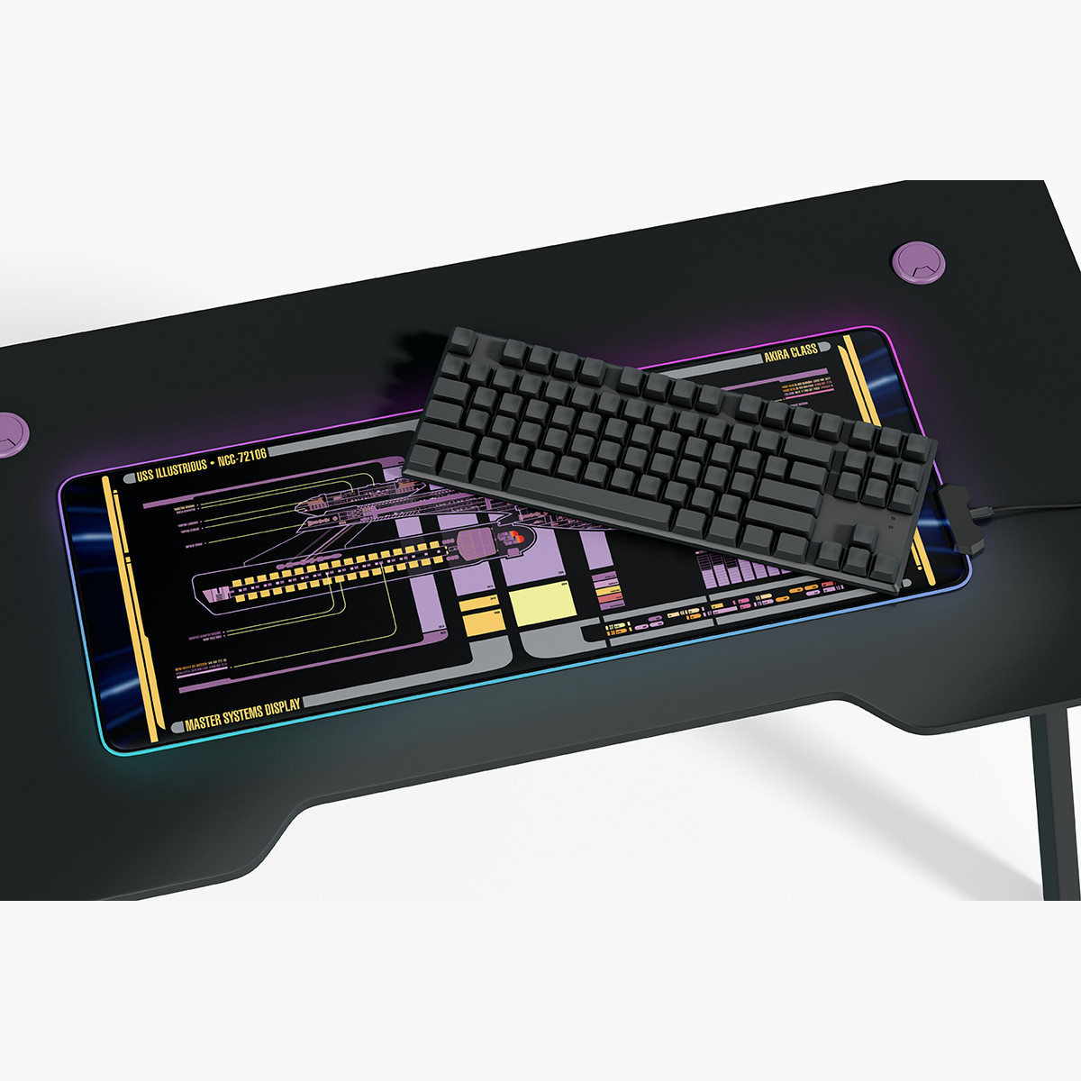 Akira Class - USS Illustrious LCARS Schematic LED Desk Mat 3 Akira Class - USS Illustrious LCARS Schematic LED Desk Mat - Image 3
