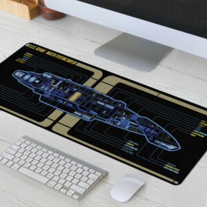 USS Defiant NX-74205 LCARS Schematic Desk Mat