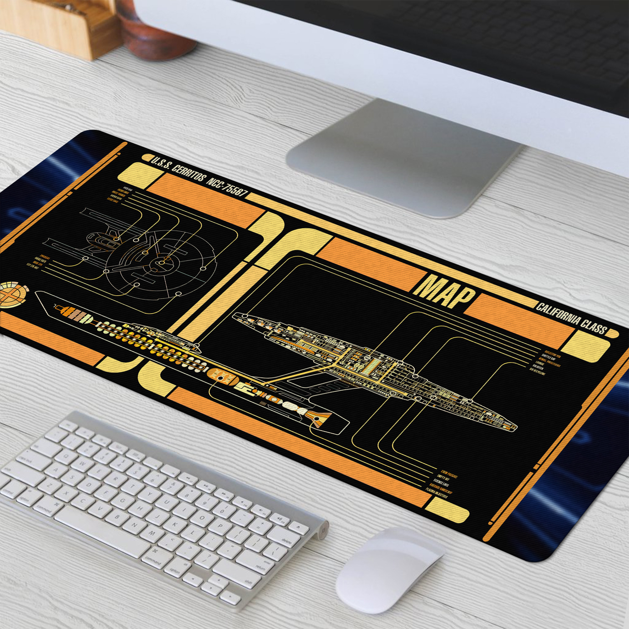 California Class - U.S.S. Cerritos NCC-75567 LCARS Desk Mat 1 California Class - U.S.S. Cerritos NCC-75567 LCARS Desk Mat