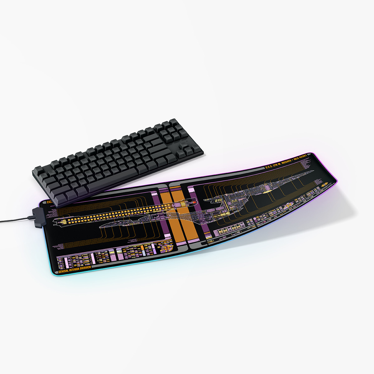 Excelsior Class - U.S.S. Lyn M. Mosher NCC-42081 LCARS LED Desk Mat 4 Excelsior Class - U.S.S. Lyn M. Mosher NCC-42081 LCARS LED Desk Mat - Image 4