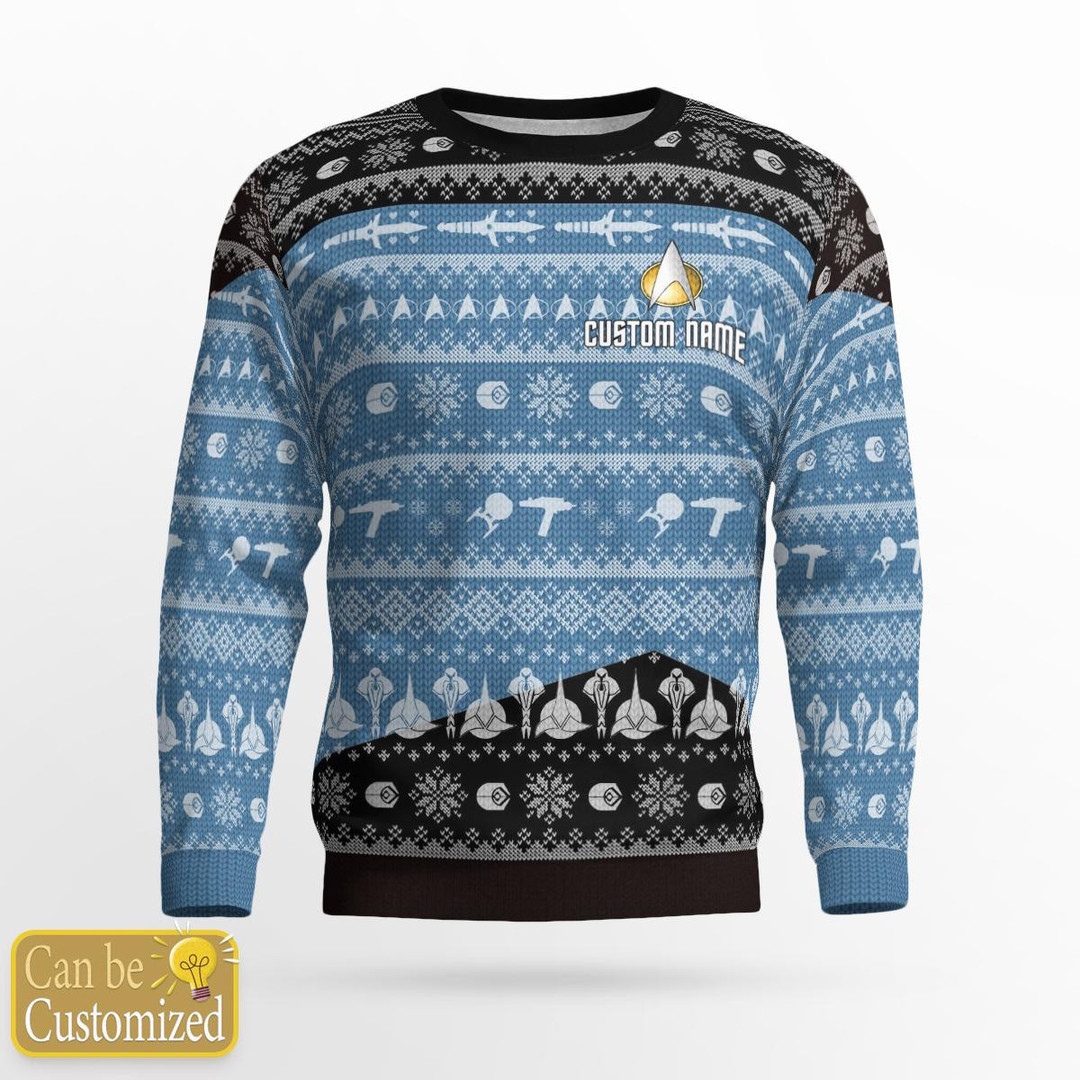 Personalized S.T TNG Blue Ugly Sweatshirt 2 Personalized S.T TNG Blue Ugly Sweatshirt - Image 2