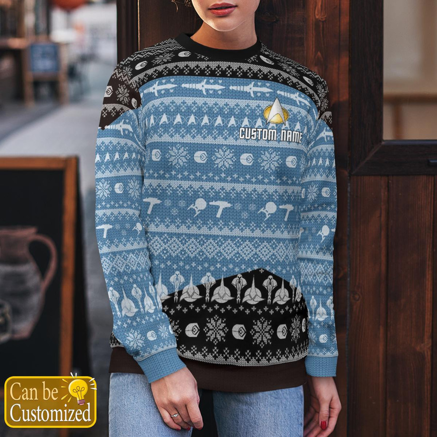 Personalized S.T TNG Blue Ugly Sweatshirt 4 Personalized S.T TNG Blue Ugly Sweatshirt - Image 4