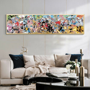 Straw Hat Pirates With All Members Panorama Canvas