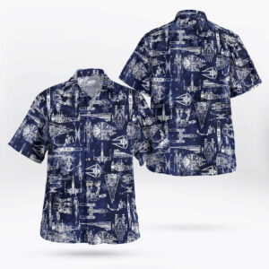 SW SpaceShip Blue Hawaiian Shirt
