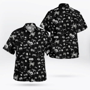SW SpaceShip Black Hawaiian Shirt