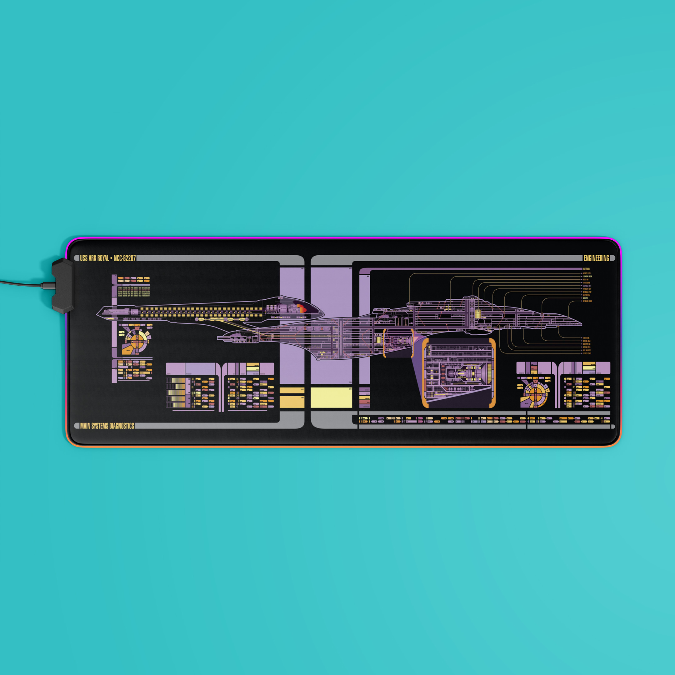 Sovereign Class - U.S.S. Ark Royal NCC-82207 LCARS LED Desk Mat 5 Sovereign Class - U.S.S. Ark Royal NCC-82207 LCARS LED Desk Mat - Image 5