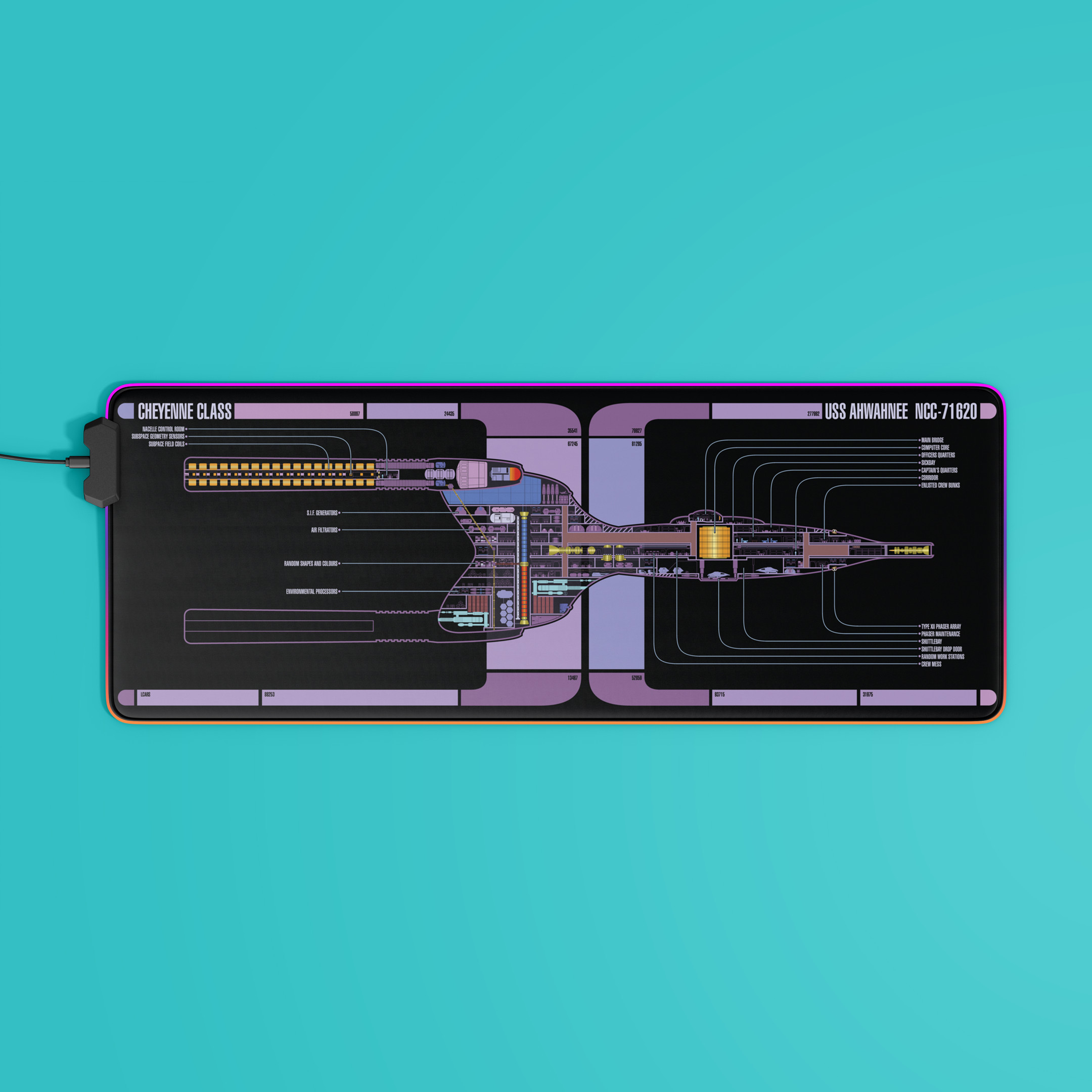 Cheyenne Class - U.S.S. Ahwahnee NCC-71620 LCARS LED Desk Mat 5 Cheyenne Class - U.S.S. Ahwahnee NCC-71620 LCARS LED Desk Mat - Image 5