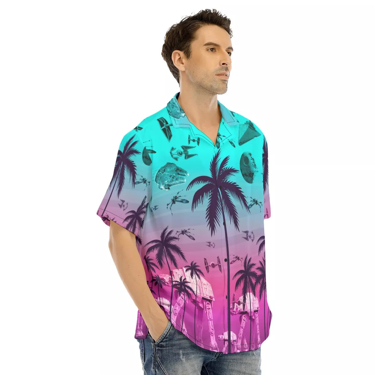 Spaceship Hawaiian Shirt SW-10033 3 Spaceship Hawaiian Shirt SW-10033 - Image 3