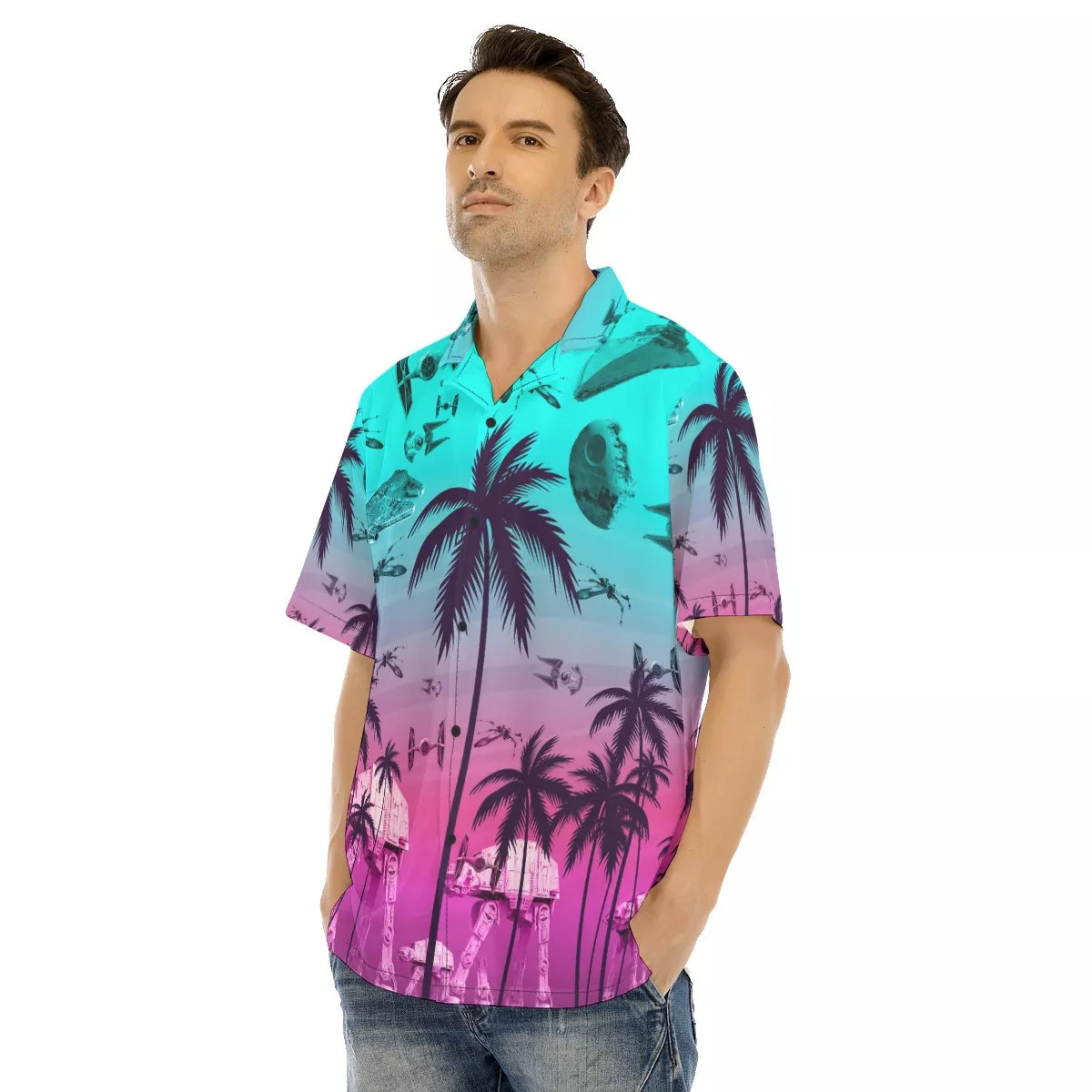 Spaceship Hawaiian Shirt SW-10033 4 Spaceship Hawaiian Shirt SW-10033 - Image 4