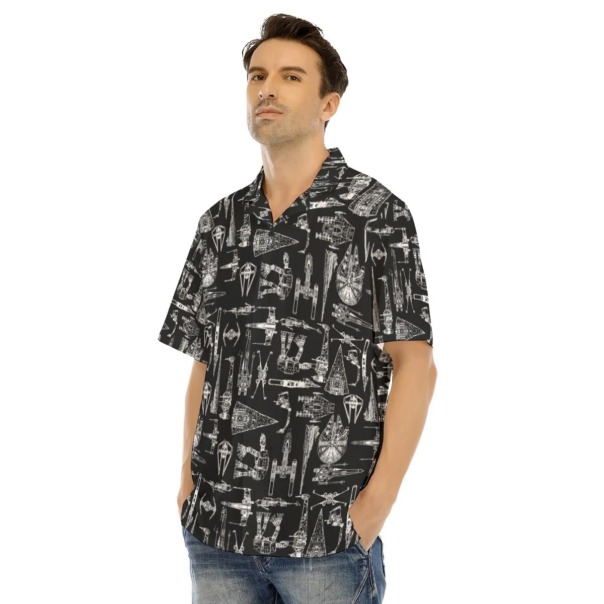 Spaceship Hawaiian Shirt SW-10017 4 Spaceship Hawaiian Shirt SW-10017 - Image 4