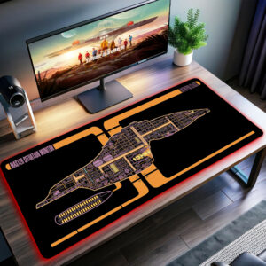 ST Voyager LCARS Interface LED Desk Mat