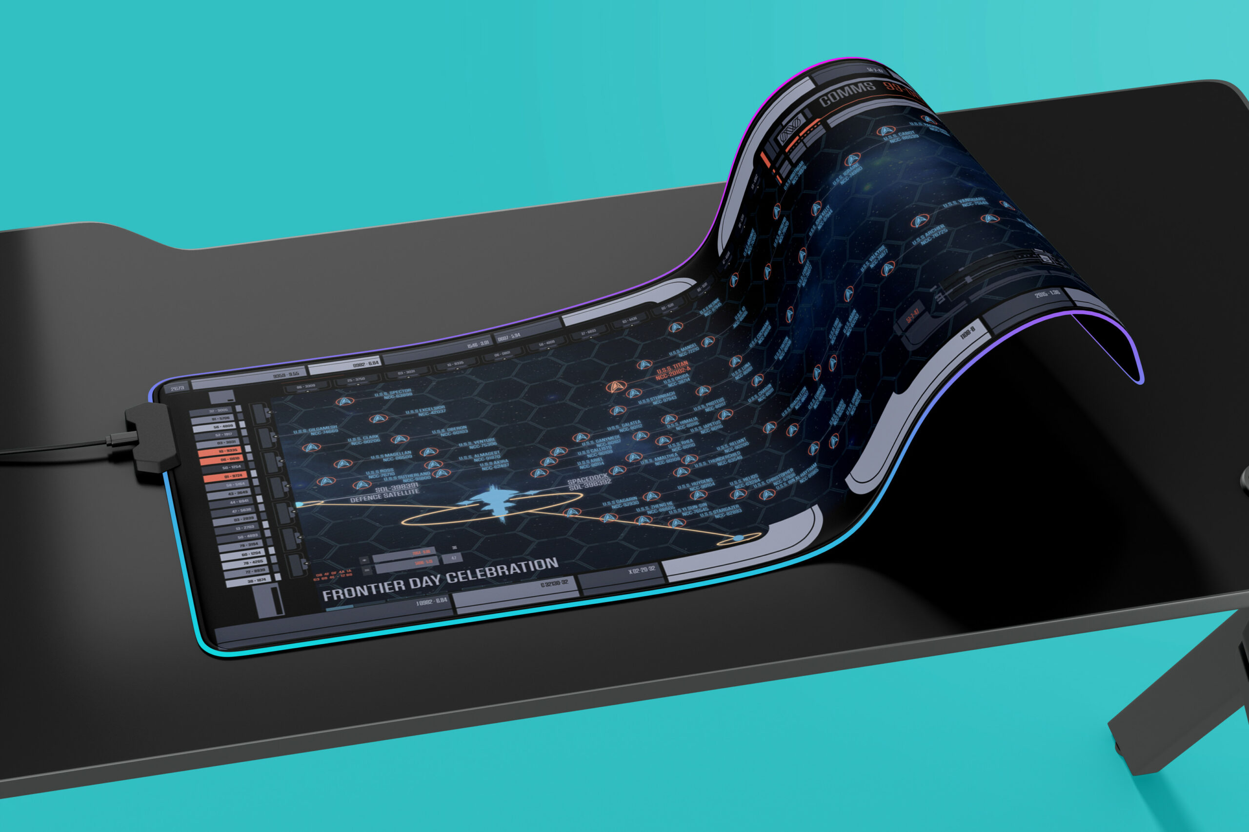 Titan Turbo Lift Canon LCARS LED Desk Mat 2 Titan Turbo Lift Canon LCARS LED Desk Mat - Image 2