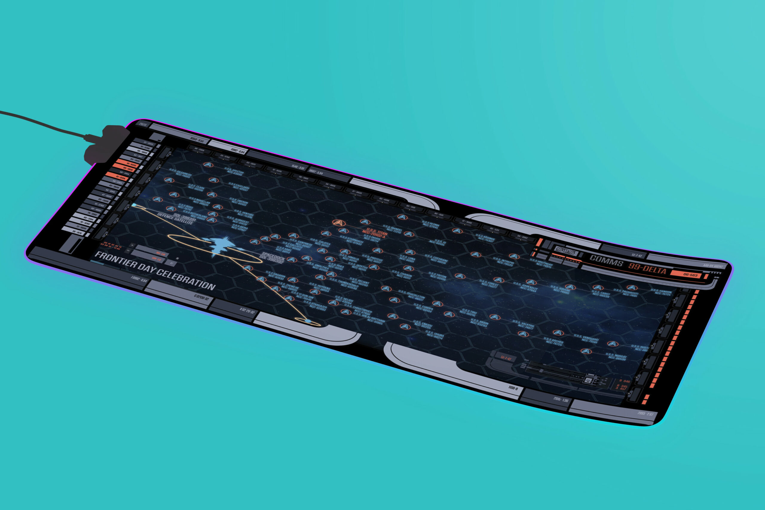 Titan Turbo Lift Canon LCARS LED Desk Mat 3 Titan Turbo Lift Canon LCARS LED Desk Mat - Image 3