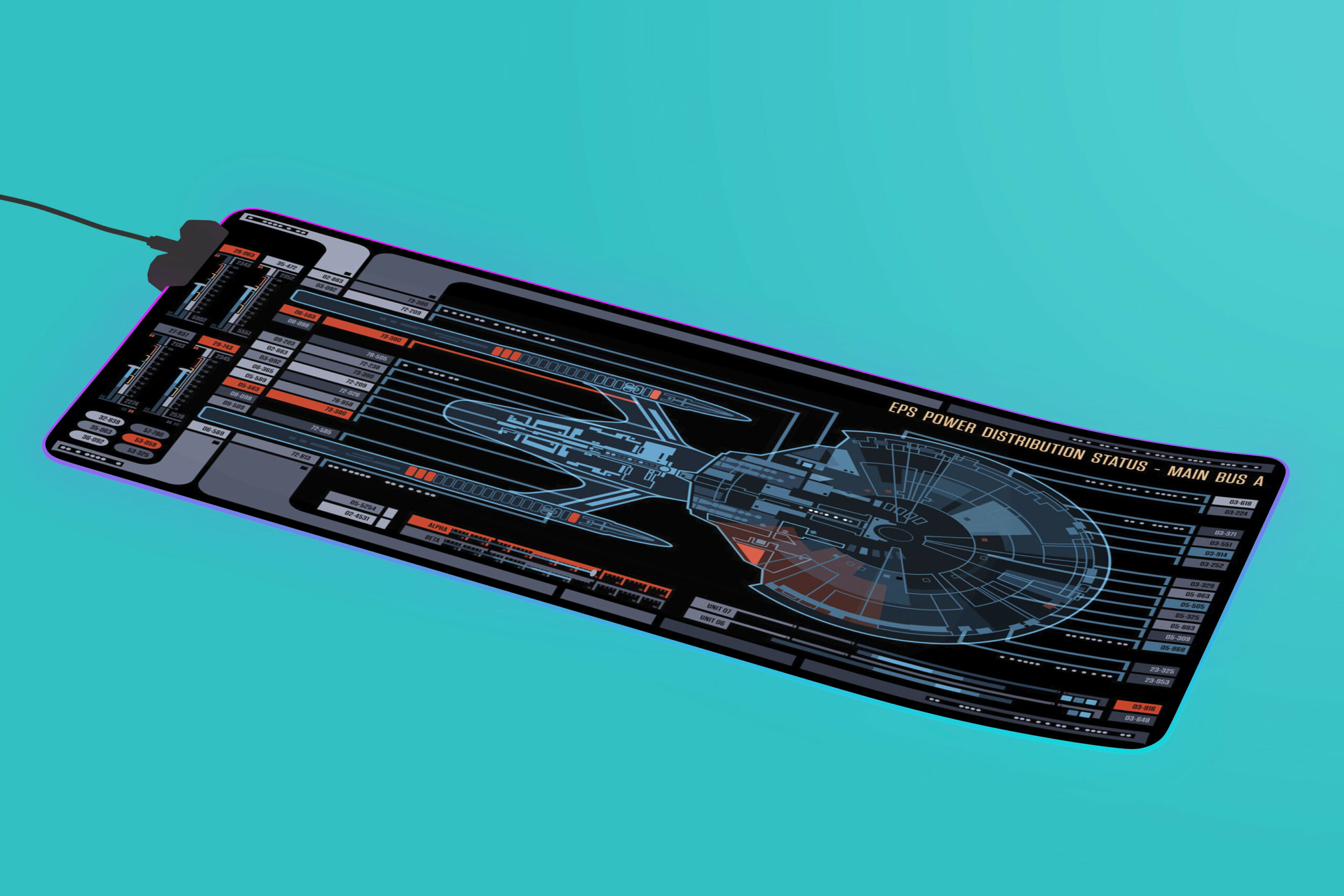 Power Distribution Status-Main Bus A LCARS LED Desk Mat 3 Power Distribution Status-Main Bus A LCARS LED Desk Mat - Image 3