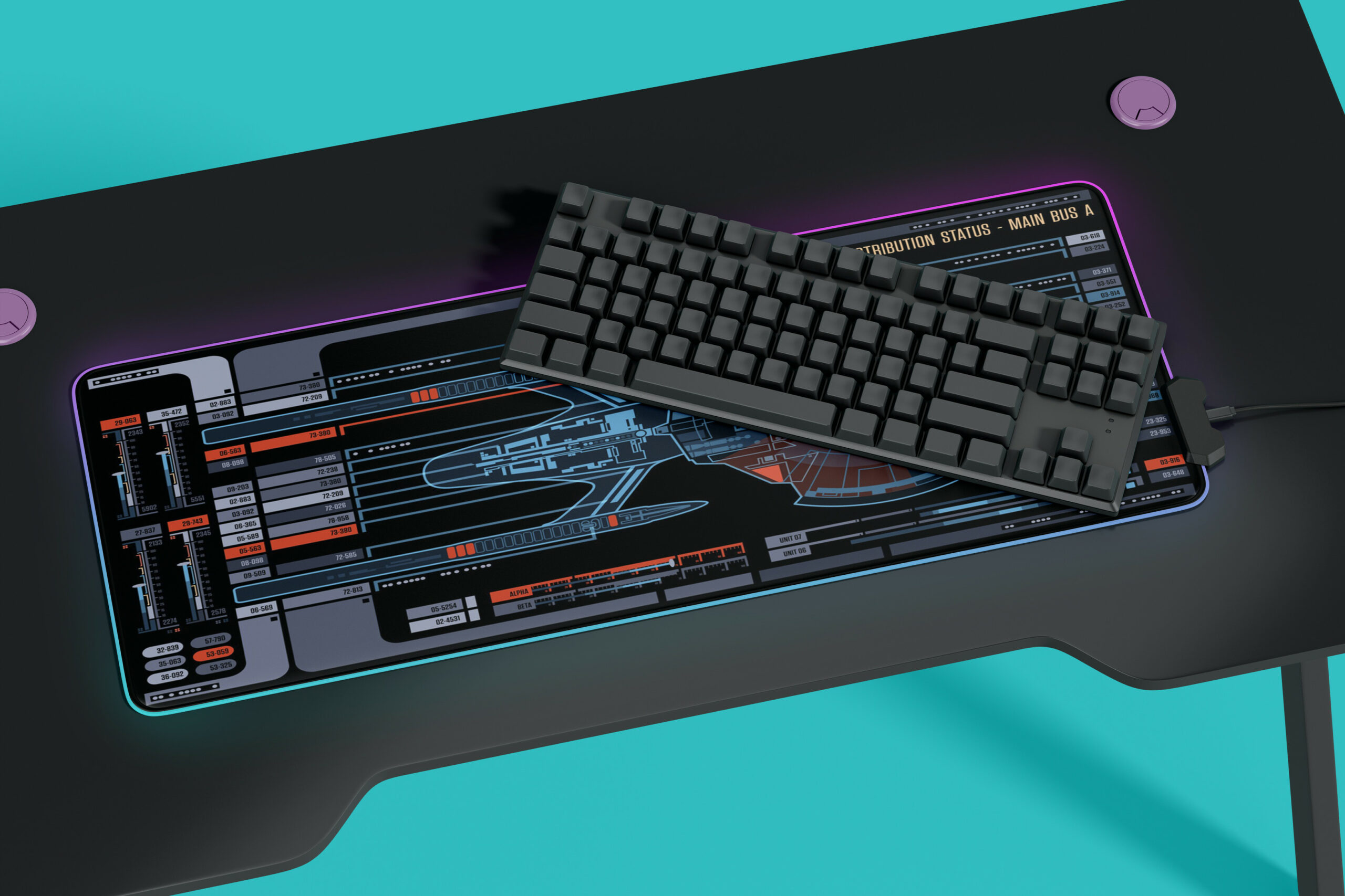 Power Distribution Status-Main Bus A LCARS LED Desk Mat 4 Power Distribution Status-Main Bus A LCARS LED Desk Mat - Image 4