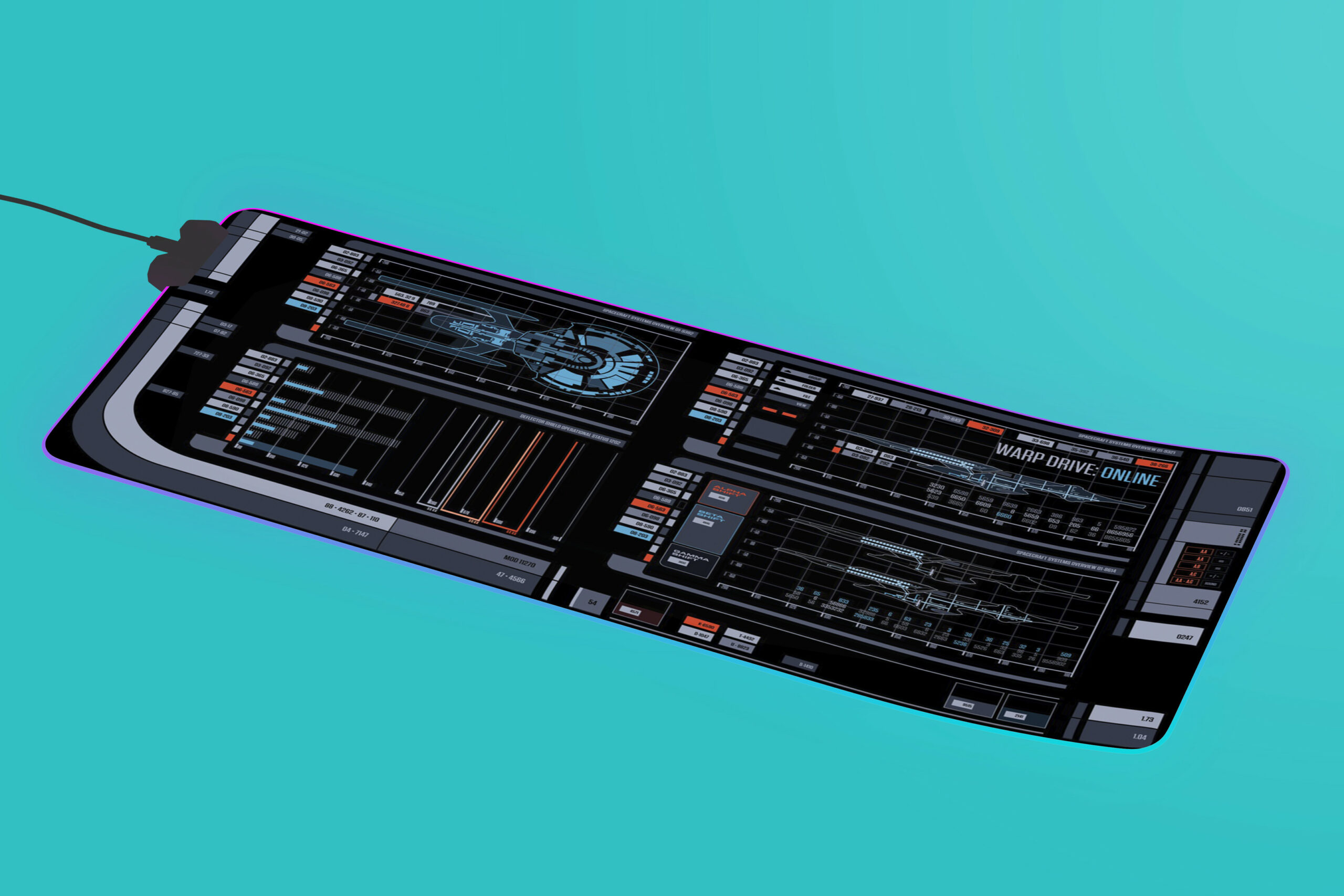 ST Warp Drive Online LCARS LED Desk Mat 3 ST Warp Drive Online LCARS LED Desk Mat - Image 3