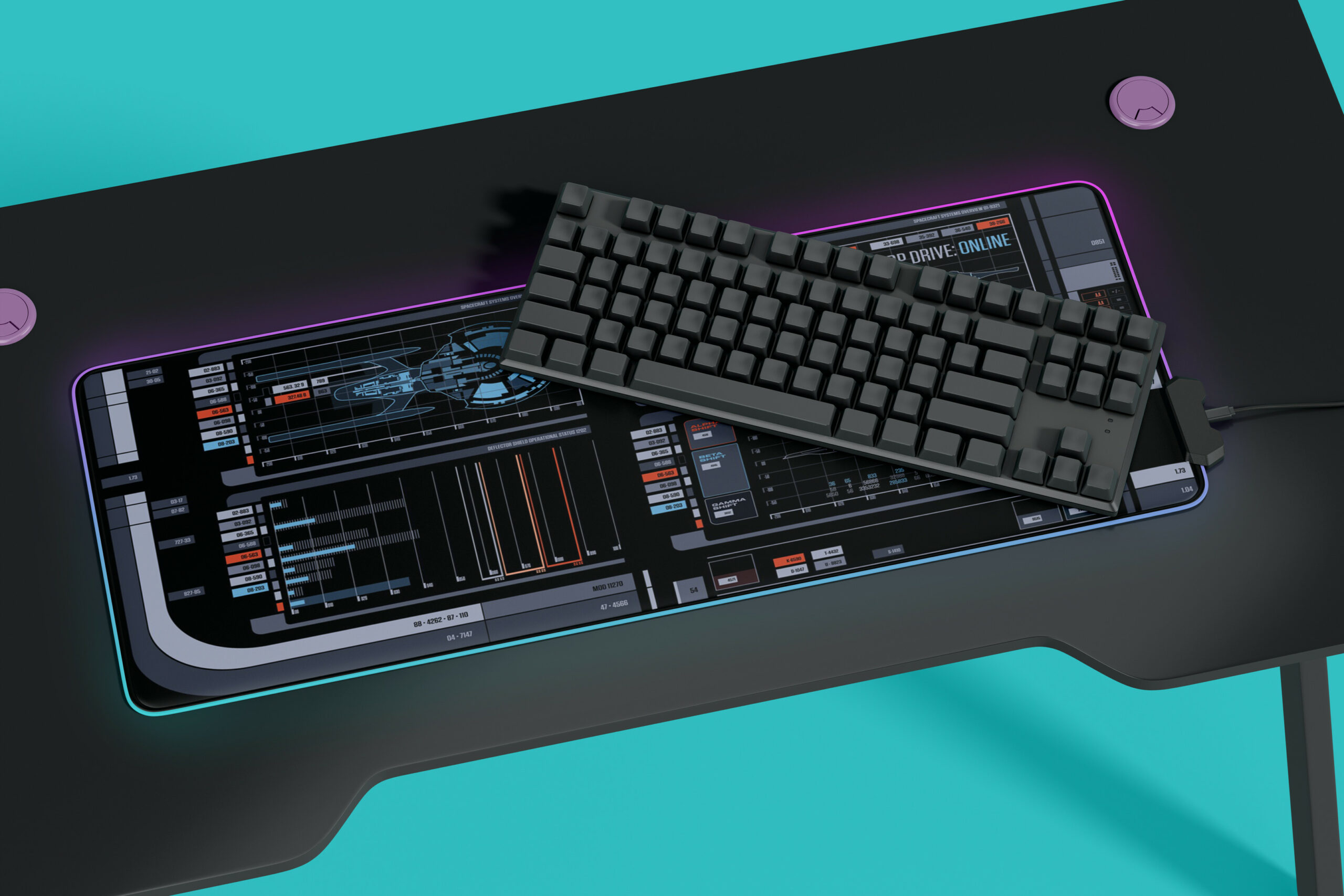 ST Warp Drive Online LCARS LED Desk Mat 4 ST Warp Drive Online LCARS LED Desk Mat - Image 4