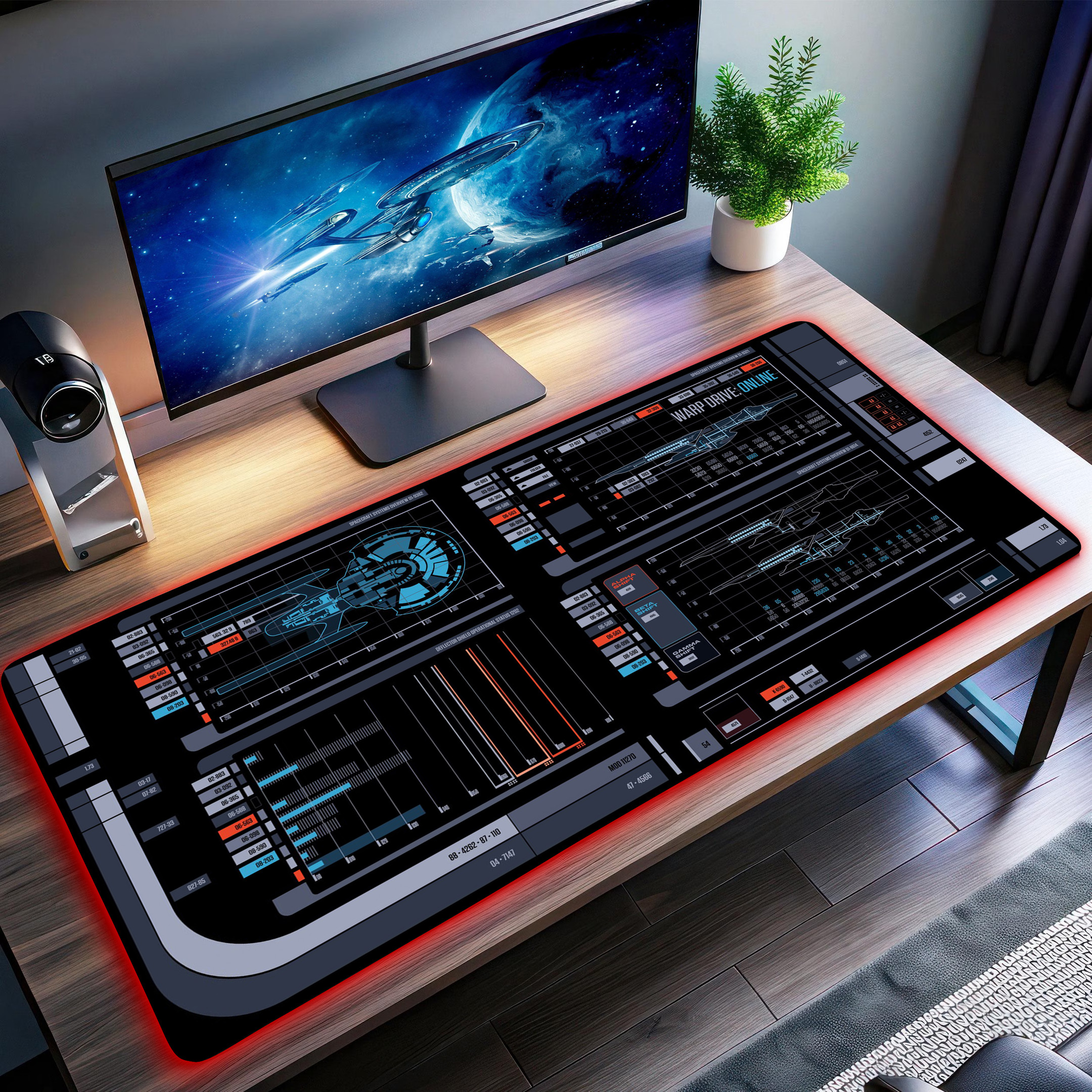 ST Warp Drive Online LCARS LED Desk Mat 1 ST Warp Drive Online LCARS LED Desk Mat