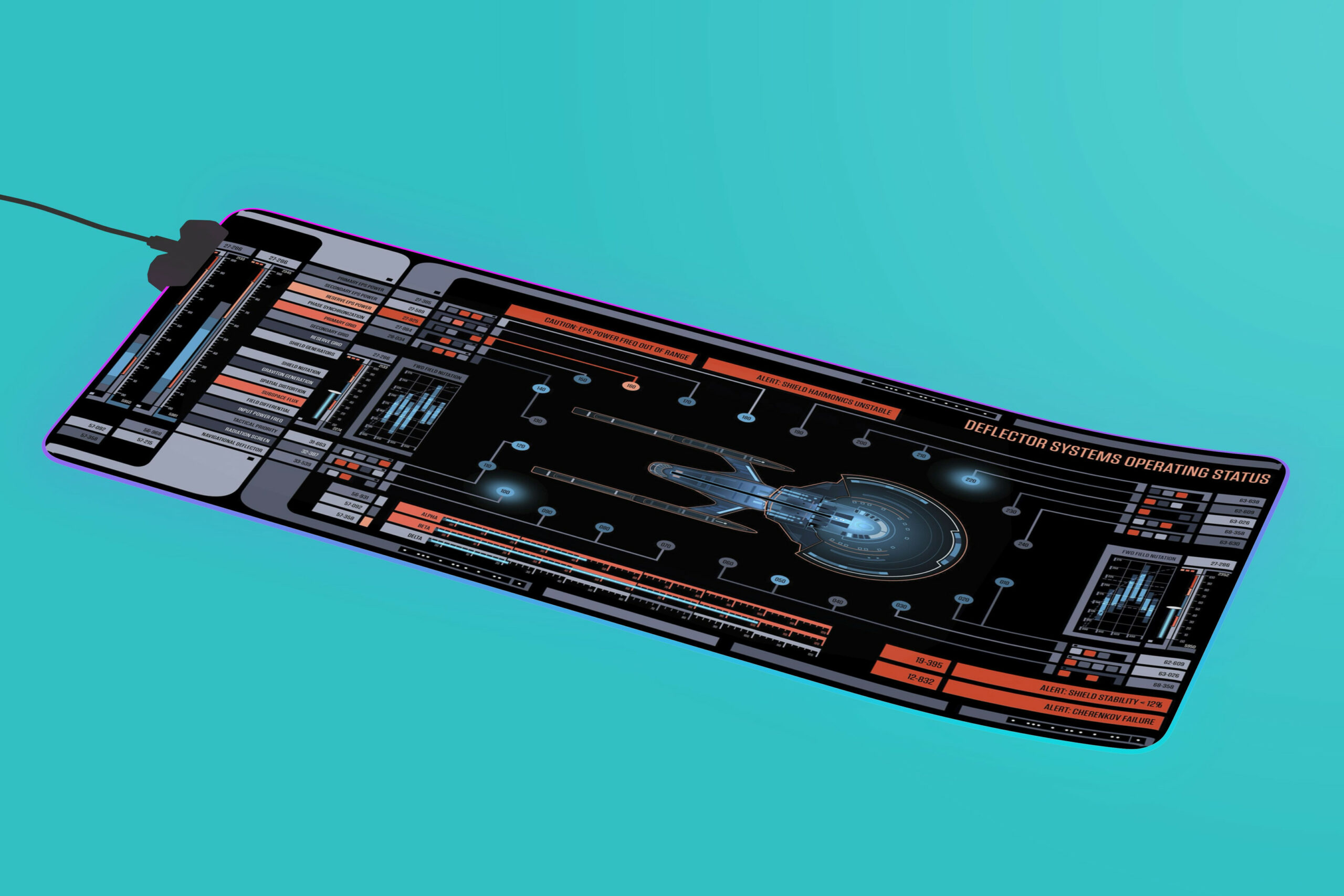 Deflector Systems Operating Status LCARS LED Desk Mat 3 Deflector Systems Operating Status LCARS LED Desk Mat - Image 3