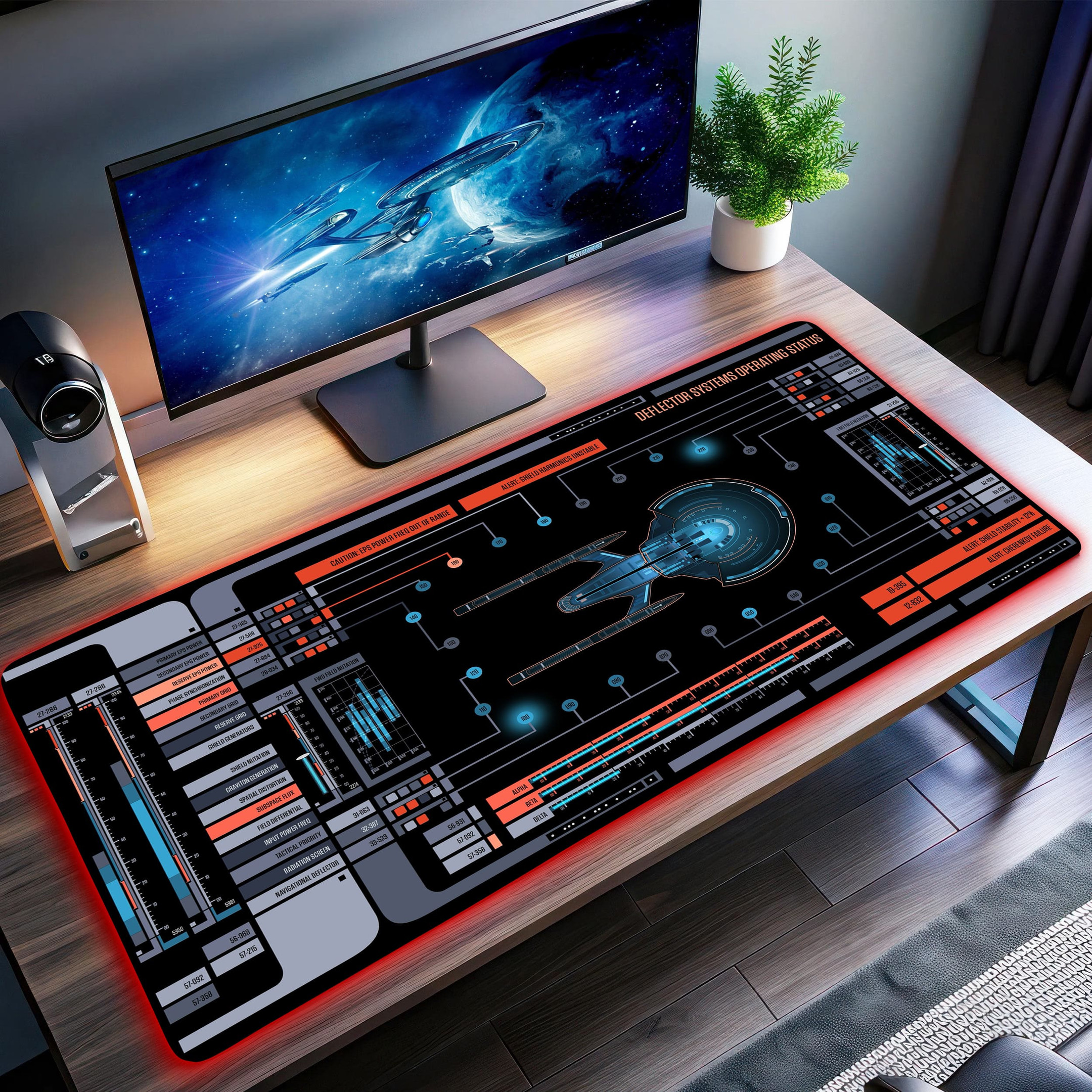 Deflector Systems Operating Status LCARS LED Desk Mat 1 Deflector Systems Operating Status LCARS LED Desk Mat