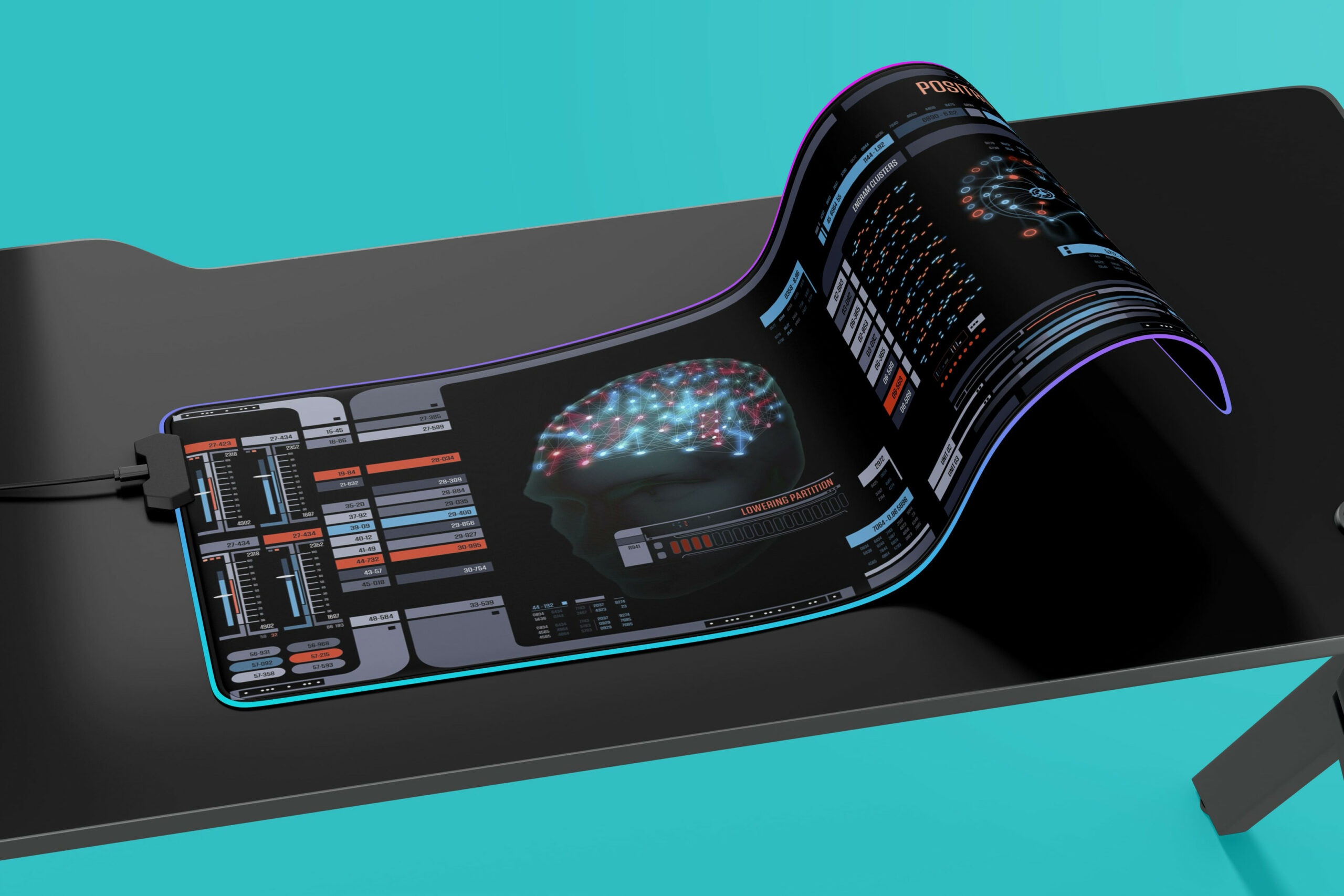 ST Positronic Matrix LCARS LED Desk Mat 2 ST Positronic Matrix LCARS LED Desk Mat - Image 2