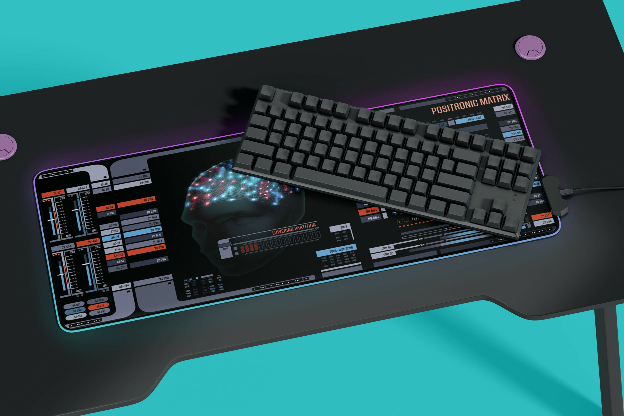 ST Positronic Matrix LCARS LED Desk Mat 4 ST Positronic Matrix LCARS LED Desk Mat - Image 4