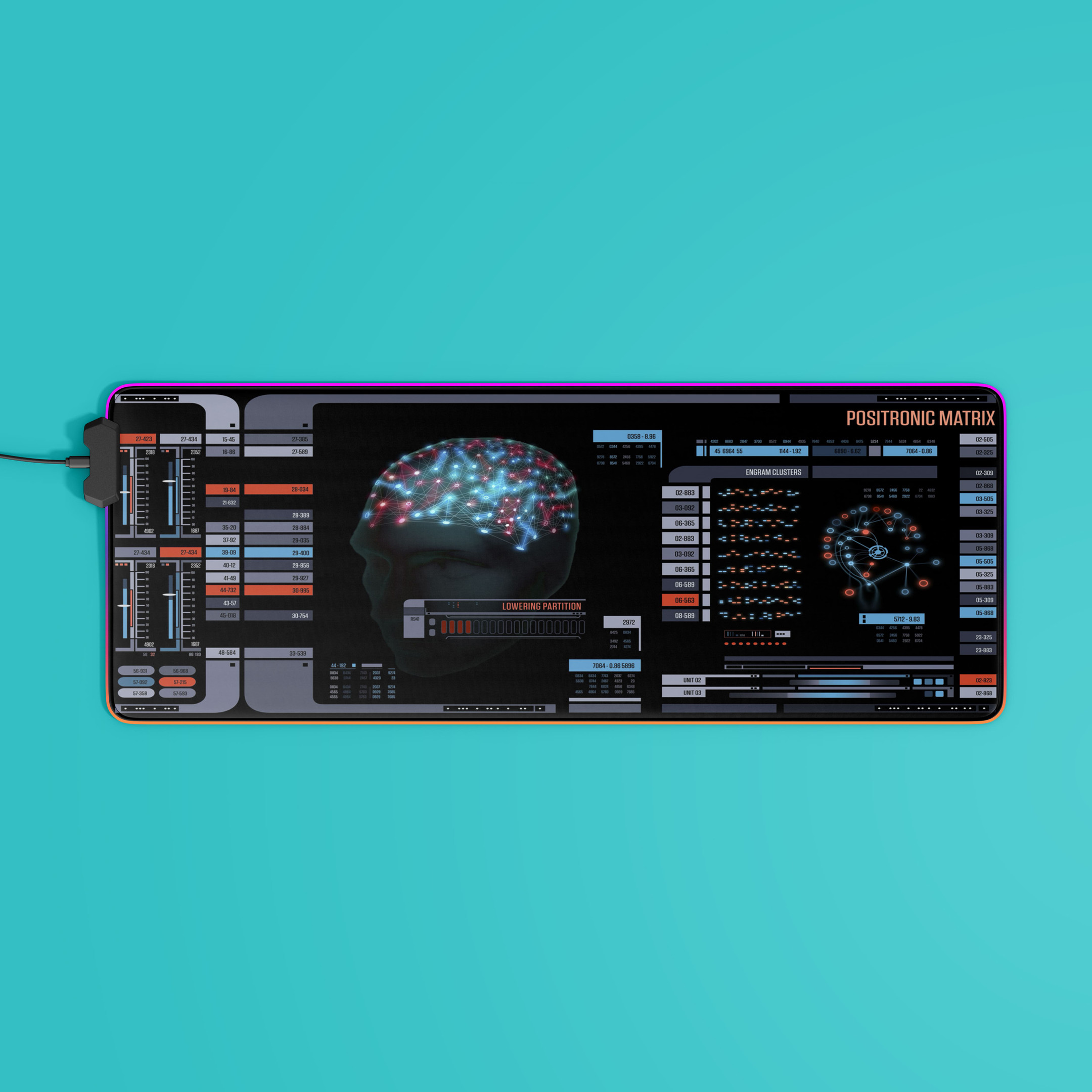 ST Positronic Matrix LCARS LED Desk Mat 6 ST Positronic Matrix LCARS LED Desk Mat - Image 6