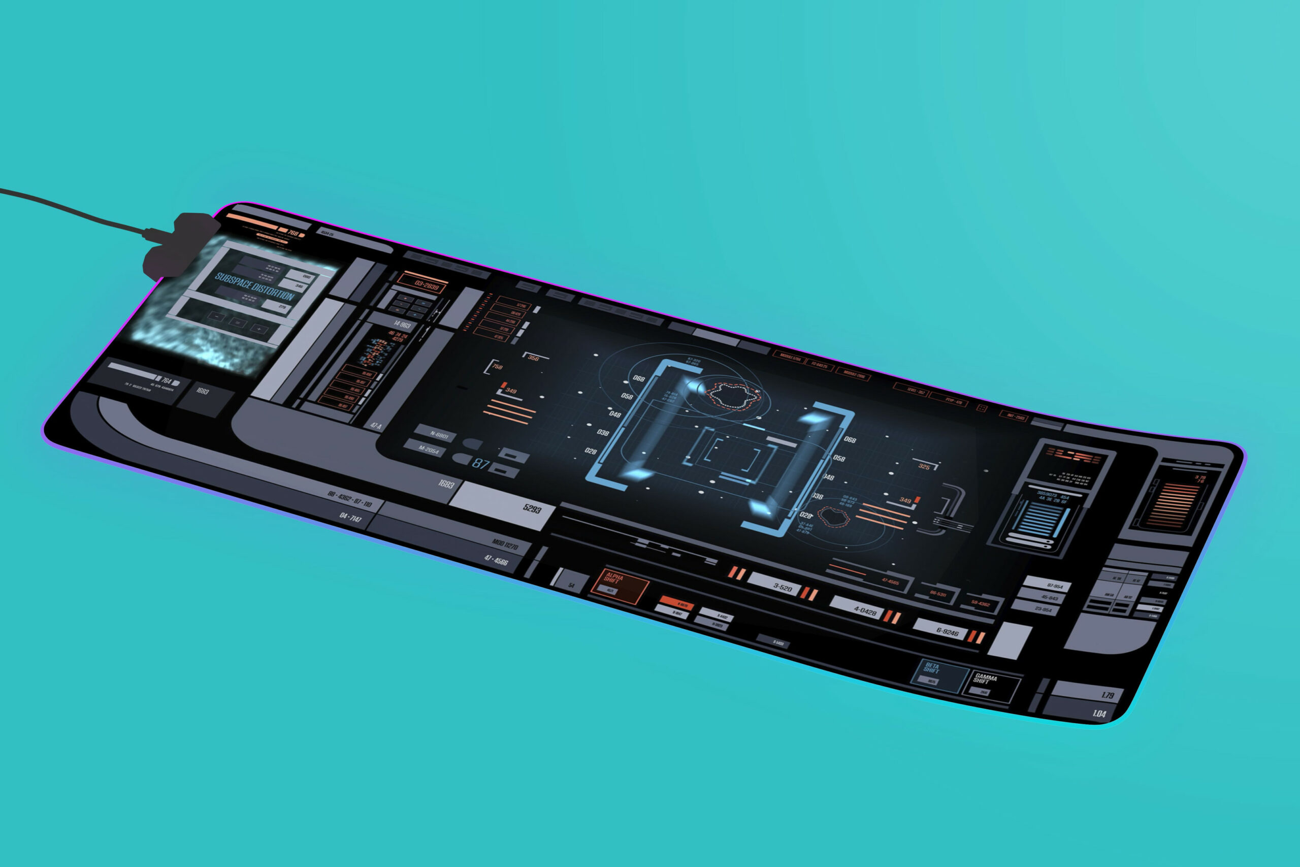 Star Trek Picard USS Titan Okudagram LCARS LED Desk Mat 3 Star Trek Picard USS Titan Okudagram LCARS LED Desk Mat - Image 3