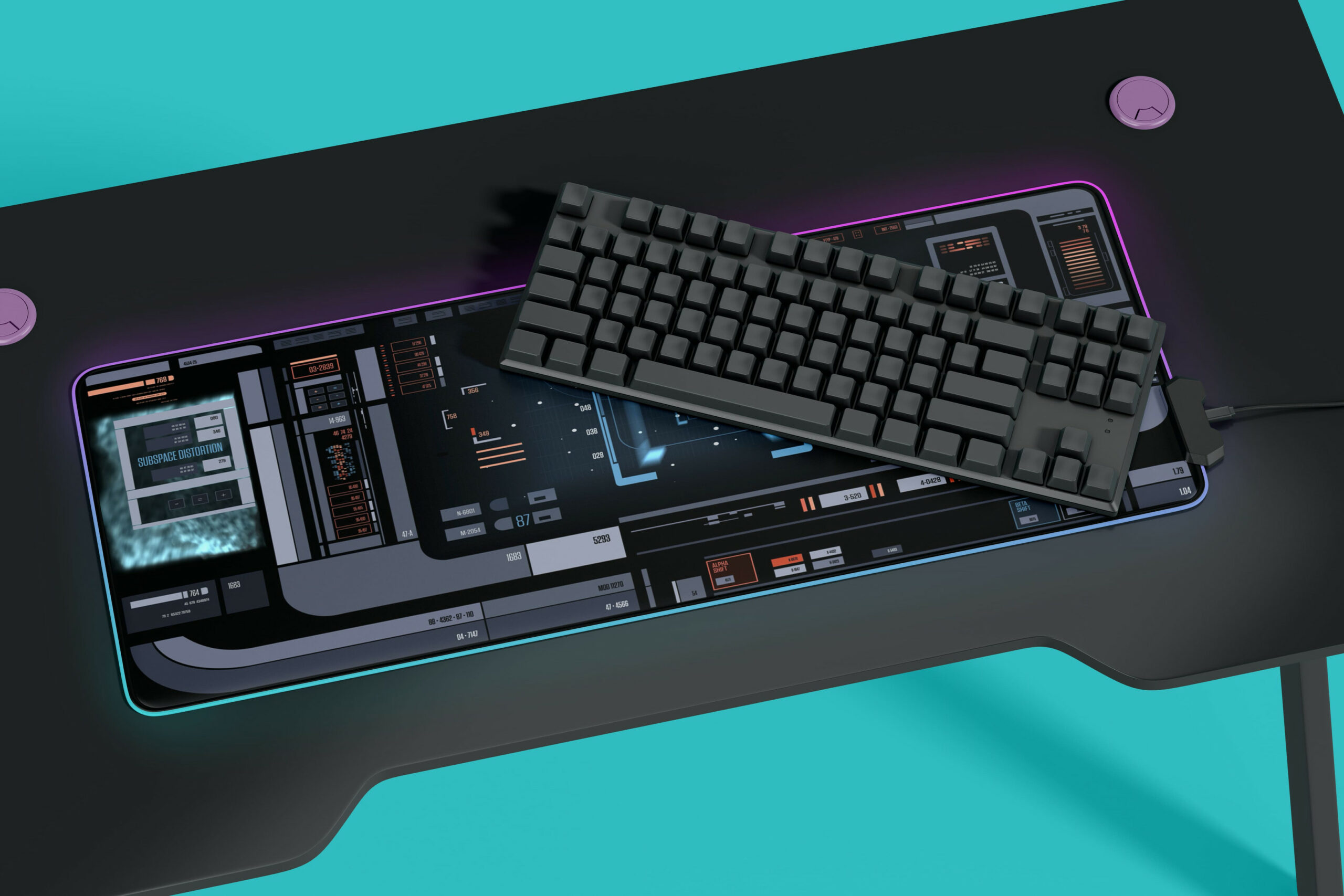 Star Trek Picard USS Titan Okudagram LCARS LED Desk Mat 4 Star Trek Picard USS Titan Okudagram LCARS LED Desk Mat - Image 4