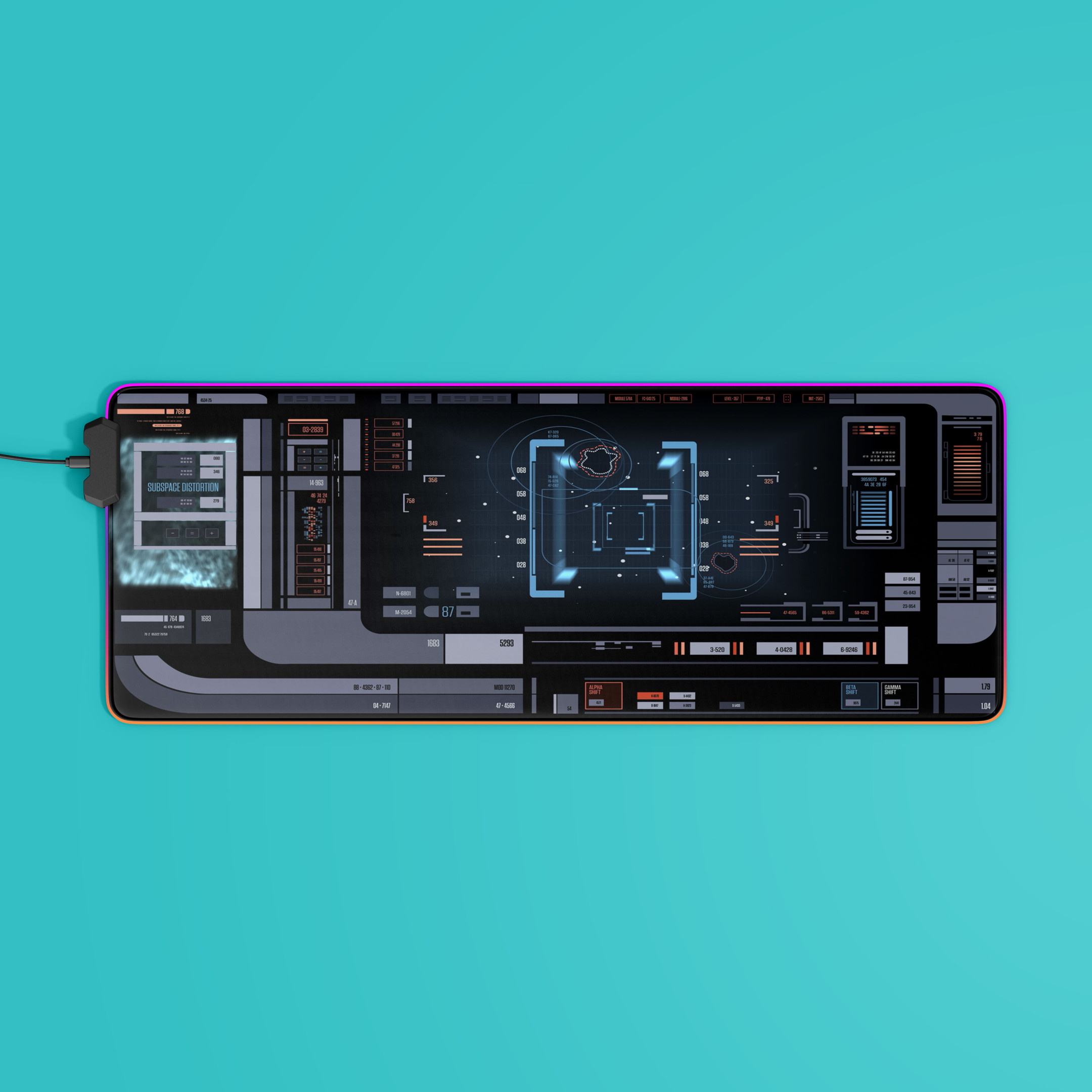 Star Trek Picard USS Titan Okudagram LCARS LED Desk Mat 6 Star Trek Picard USS Titan Okudagram LCARS LED Desk Mat - Image 6