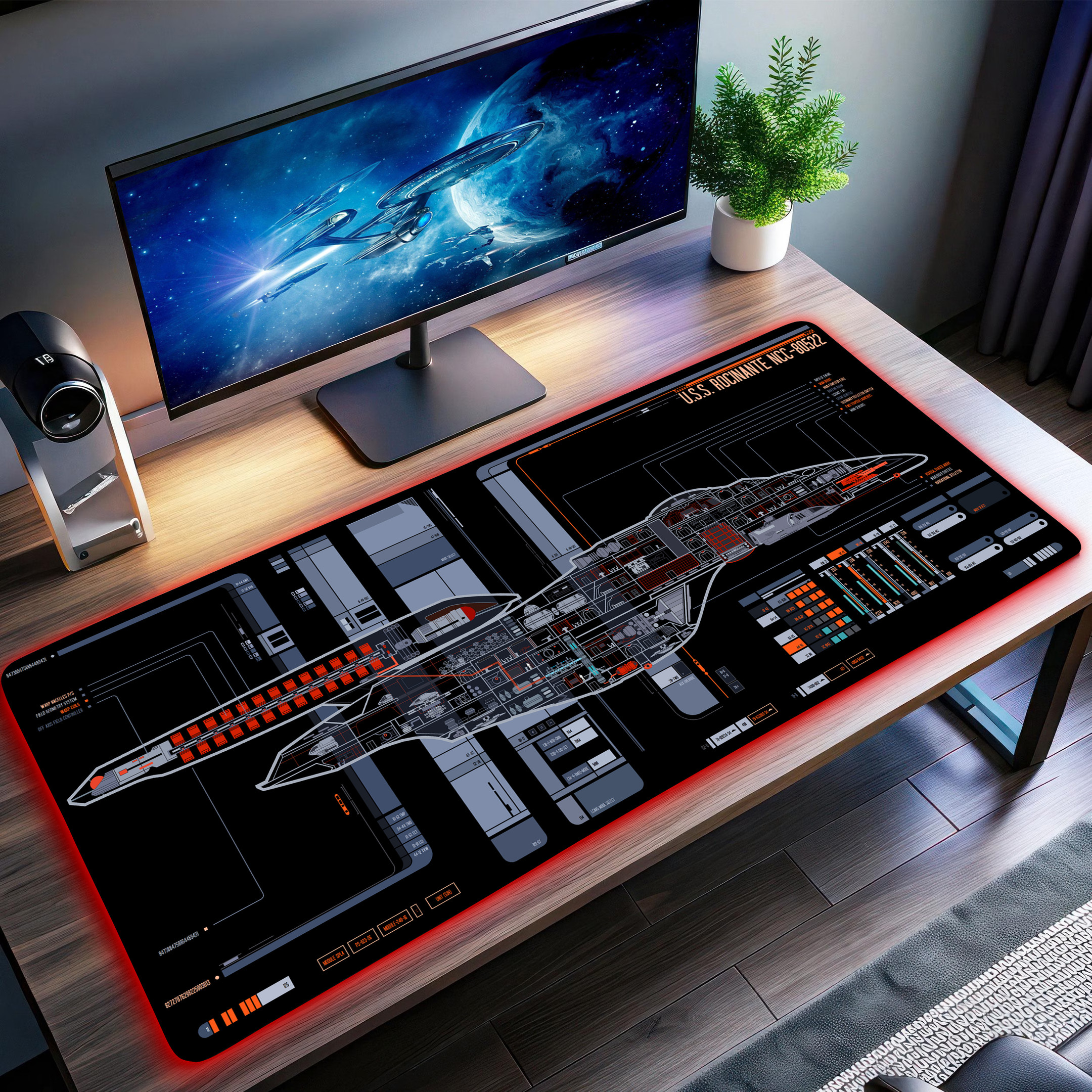 U.S.S. Rocinante NCC-80522 LCARS LED Desk Mat 1 U.S.S. Rocinante NCC-80522 LCARS LED Desk Mat