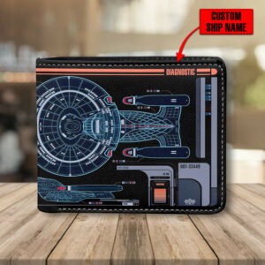 Personalized New Trekkers Enterprise-D LCARS Leather Wallet