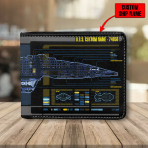 Personalized Intrepid Class LCARS Leather Wallet