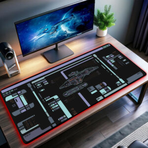 Engineering Luna Class U.S.S. Titan MSD NCC-80102 LCARS LED Desk Mat