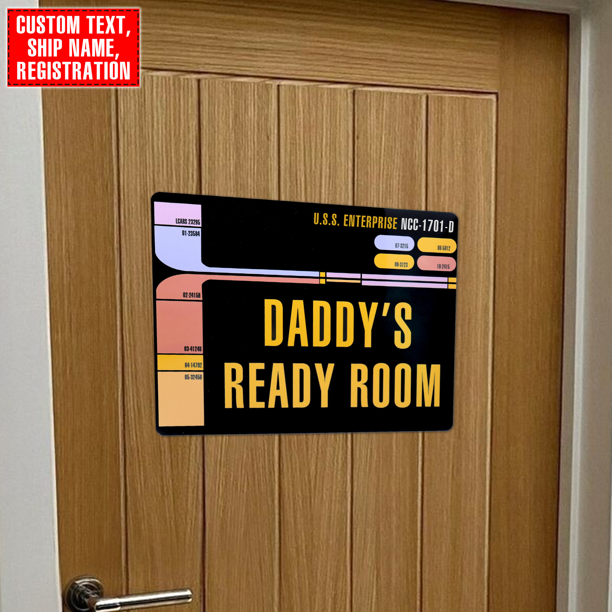 ST LCARS Personalized Door Sign 1 ST LCARS Personalized Door Sign