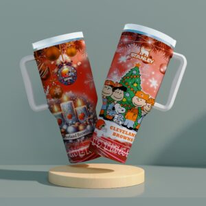Cleveland Browns x Snoopy Christmas Stanley Tumbler 2025 – Limited Holiday Edition