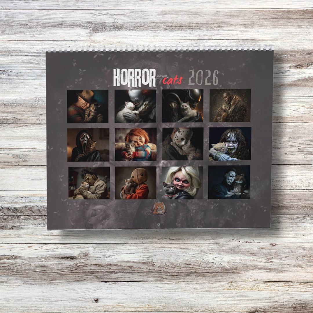 Horror Icons with Cats 2026 Wall Calendar 3 Horror Icons with Cats 2026 Wall Calendar - Image 3
