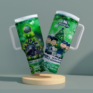 Seattle Seahawks x Snoopy Christmas Stanley Tumbler 2025 – Limited Holiday Edition