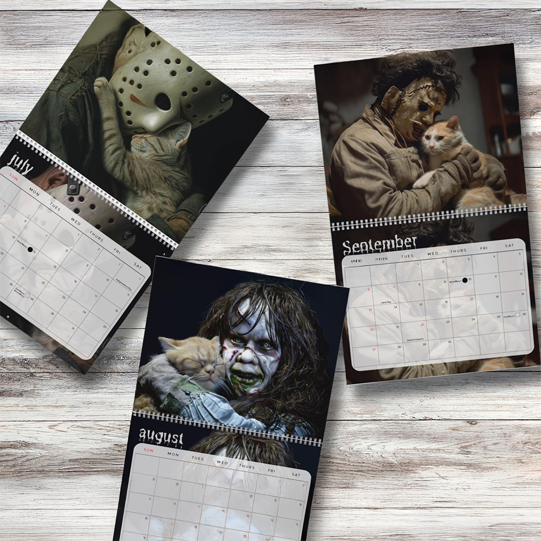 Horror Icons with Cats 2026 Wall Calendar 7 Horror Icons with Cats 2026 Wall Calendar - Image 7