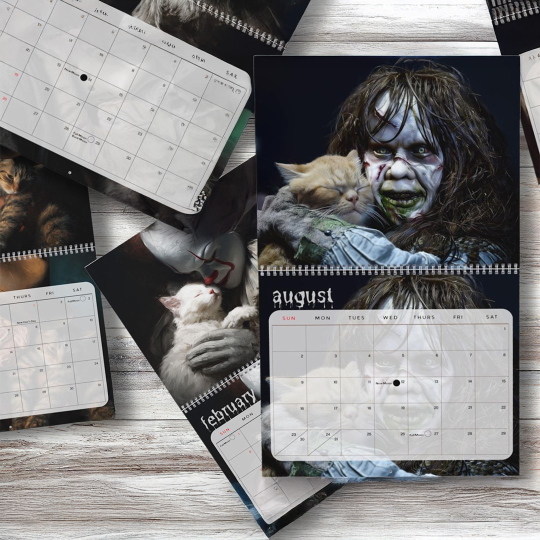 Horror Icons with Cats 2026 Wall Calendar 8 Horror Icons with Cats 2026 Wall Calendar - Image 8
