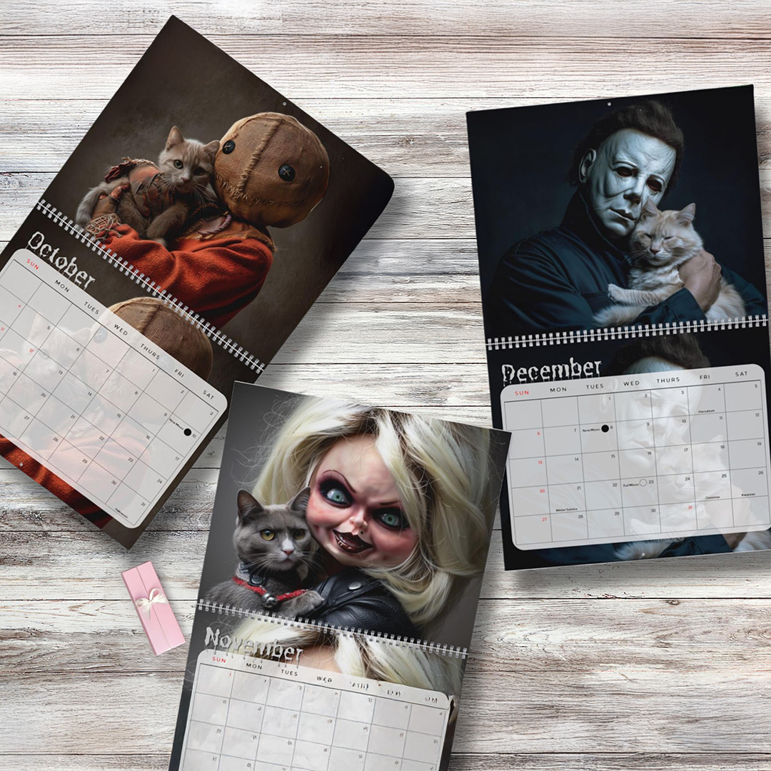 Horror Icons with Cats 2026 Wall Calendar 9 Horror Icons with Cats 2026 Wall Calendar - Image 9