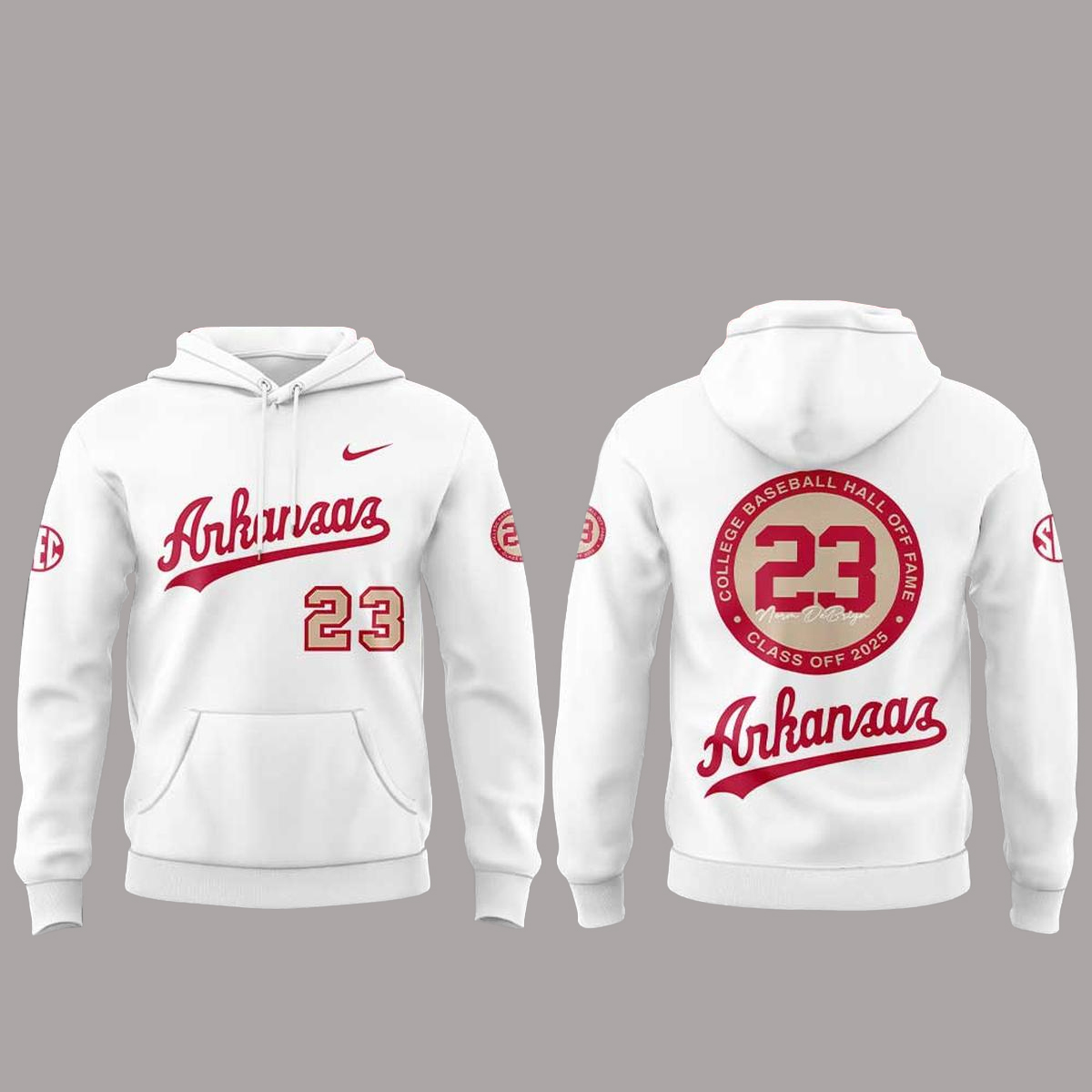 Arkansas Razorbacks Baseball Norm DeBriyn Night 2026 Hoodie 1 Arkansas Razorbacks Baseball Norm DeBriyn Night 2026 Hoodie