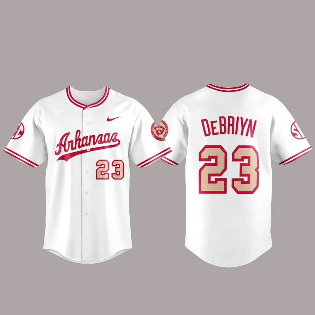 Arkansas Razorbacks Norm DeBriyn Night Baseball Jersey 1 Arkansas Razorbacks Norm DeBriyn Night Baseball Jersey