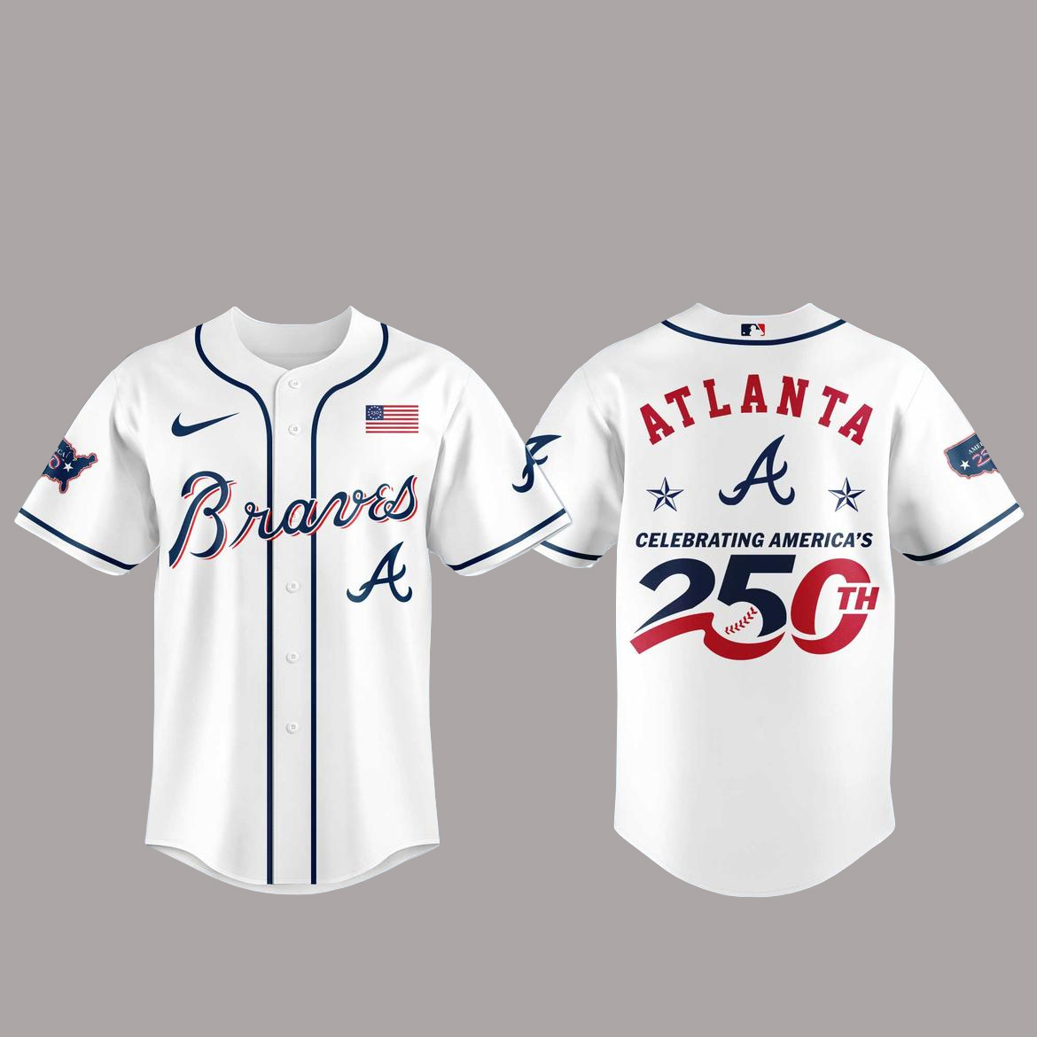 Atlanta Braves America 250th Anniversary Of USA 2026 Baseball Jersey 1 Atlanta Braves America 250th Anniversary Of USA 2026 Baseball Jersey