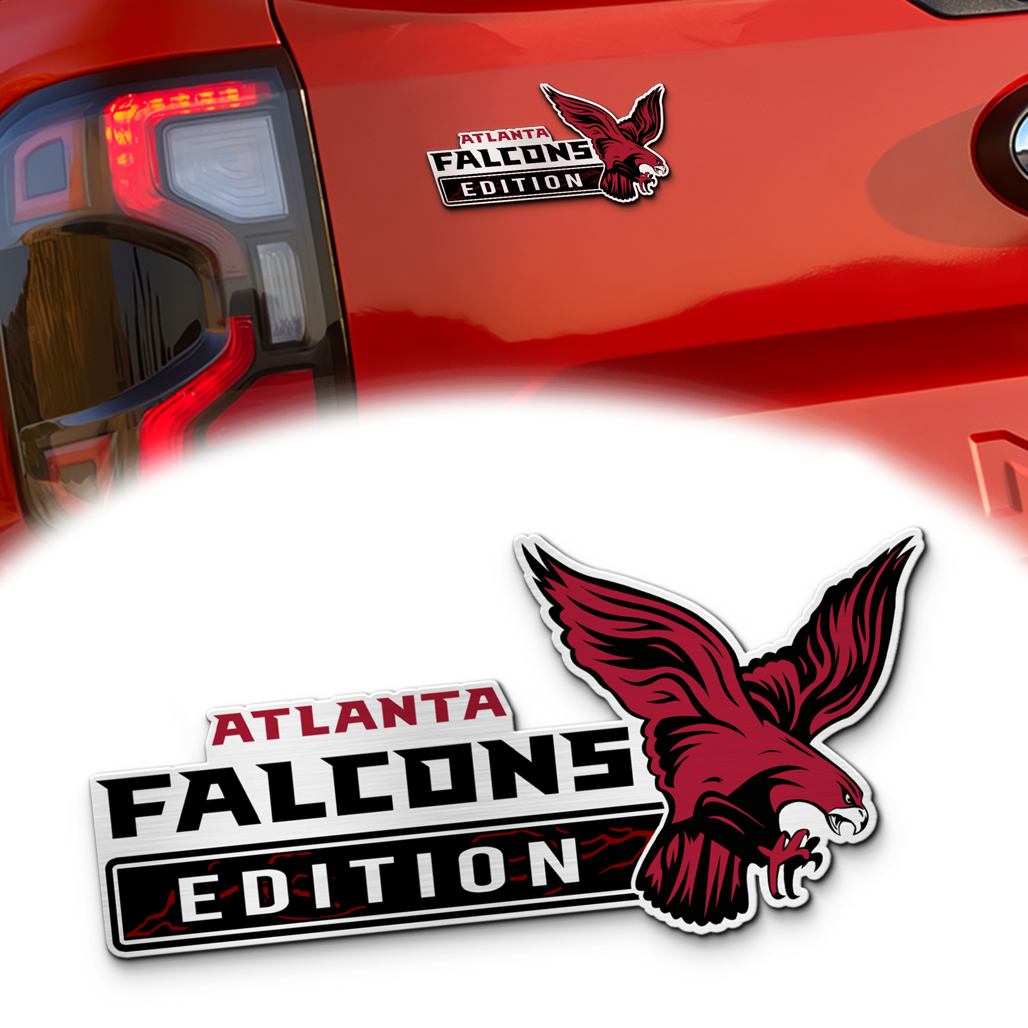 Atlanta Falcons Edition Inspired Laser Engraved Car Emblem Version 1 1 Atlanta Falcons Edition Inspired Laser Engraved Car Emblem Version 1