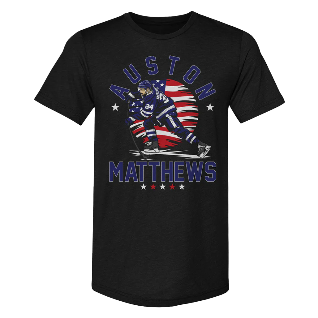 Auston Matthews Toronto USA Flag T-Shirt 1 Auston Matthews Toronto USA Flag T-Shirt
