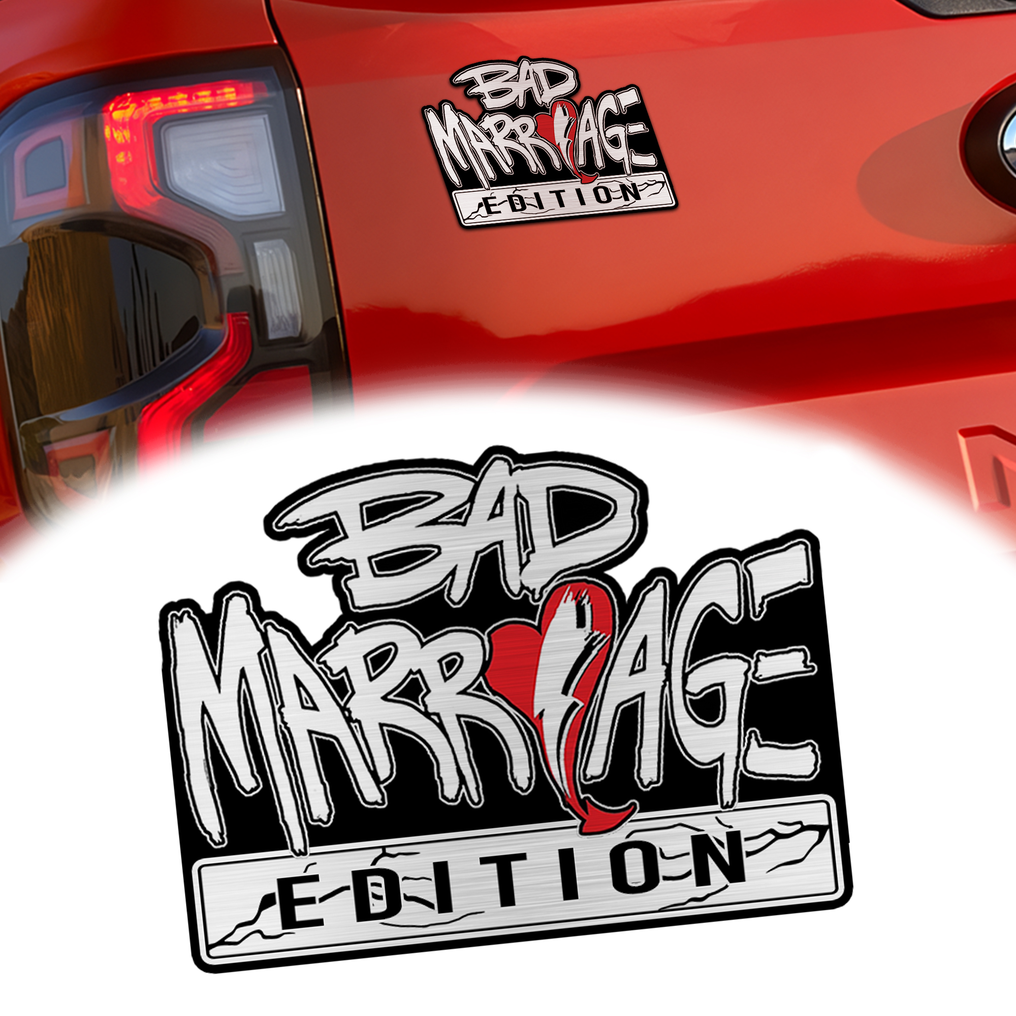 Bad Marriage Edition Laser Engraved Car Emblem 1 Bad Marriage Edition Laser Engraved Car Emblem