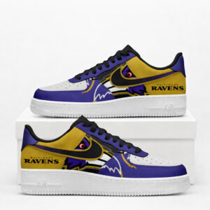 Baltimore Ravens Football League 2026 Air Force 1 Shoes Sneakers