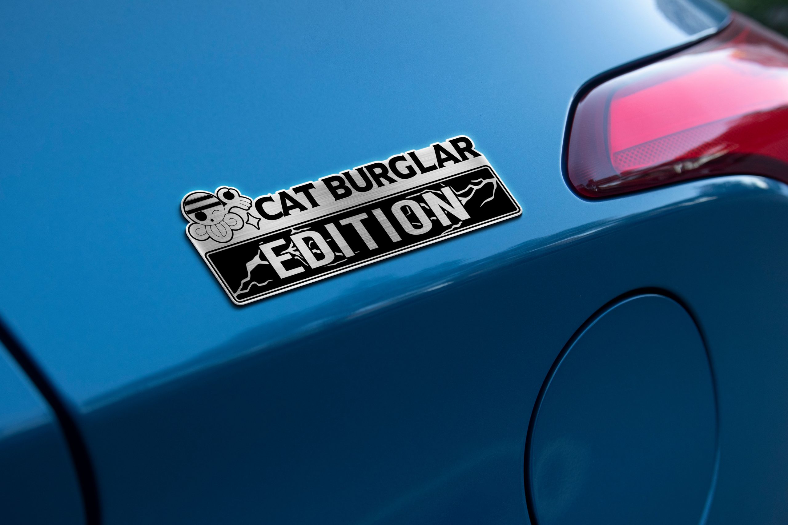 Cat Burglar Edition Laser-Engraved Car Badge 6 Cat Burglar Edition Laser-Engraved Car Badge - Image 6