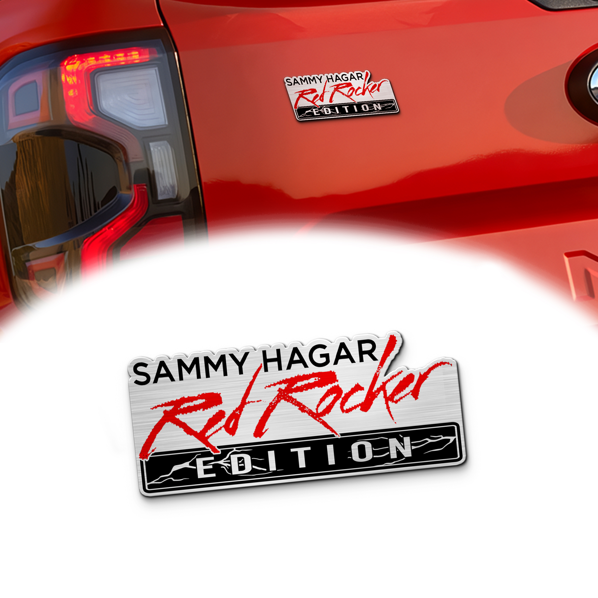 Sammy Hagar Red Rocker Edition Custom Acrylic Car Emblem 1 Sammy Hagar Red Rocker Edition Custom Acrylic Car Emblem
